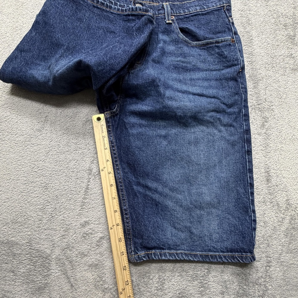 Levi's 569 Denim‎ Shorts Mens Measured 33x12 Blue Loose 5 Pocket Zip Fly Stretch - Picture 4 of 9